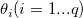 \theta_i (i=1 ... q)