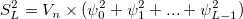 S_L^2 = V_n \times (\psi_0^2 + \psi_1^2 + ... + \psi_{L-1}^2)