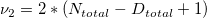 \nu_2=2*(N_{total}-D_{total}+1) \nu_2=2*(N_{total}-D_{total}+1)
