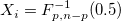 X_i=F_{p, n-p}^{-1}(0.5) X_i=F_{p, n-p}^{-1}(0.5)
