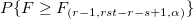 P\{F\geq F_{(r-1,rst - r - s + 1,\alpha )}\}
