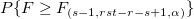P\{F\geq F_{(s-1,rst - r - s + 1,\alpha )}\}