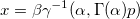 x = \beta  \gamma^{-1}( \alpha, \Gamma(\alpha) p )