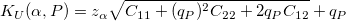 K_U(\alpha, P)=z_\alpha\sqrt{C_{11}+(q_P)^2C_{22}+2q_PC_{12}}+q_P