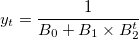 y_t= \frac{1}{B_0+ B_1 \times B_2^t}