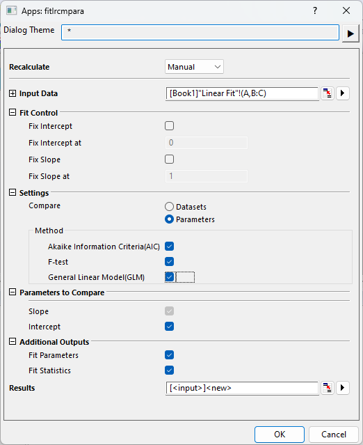 Compare Linear Fits Parameters Dialog Setting.png