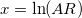 x = \ln(AR) x = \ln(AR)