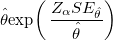  \hat{\theta}{\exp\!\left(  \, \frac{Z_{\alpha}SE_{\hat{\theta}}}{\hat{\theta}} \right)}