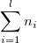 \sum_{i=1}^l n_i \sum_{i=1}^l n_i