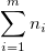 \sum_{i=1}^m n_i