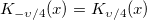 K_{-\upsilon /4}(x)=K_{\upsilon /4}(x)