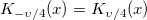K_{-\upsilon /4}(x)=K_{\upsilon /4}(x)