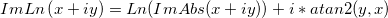 ImLn \left(x+iy \right) = Ln(ImAbs(x+iy))+i*atan2(y, x)