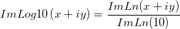 ImLog10 \left( x+iy \right ) = \frac{ImLn(x+iy)}{ImLn(10)}