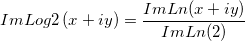 ImLog2 \left( x+iy \right ) = \frac{ImLn(x+iy)}{ImLn(2)}