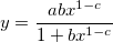 y=\frac{abx^{1-c}}{1+bx^{1-c}}