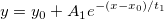 y=y_0+A_1e^{-(x-x_0)/t_1}