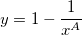 y=1-\frac 1{x^A}