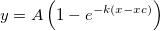 y=A\left( 1-e^{-k\left( x-xc\right) }\right) 