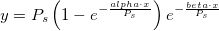 y = P_{s}\left (1-e^{-\frac {alpha \cdot x}{P_{s}}}\right )e^{-\frac {beta\cdot x}{P_{s}}} y = P_{s}\left (1-e^{-\frac {alpha \cdot x}{P_{s}}}\right )e^{-\frac {beta\cdot x}{P_{s}}}