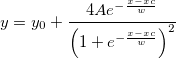 y=y_0+\frac{4Ae^{-\frac{x-xc}w}}{\left( 1+e^{-\frac{x-xc}w}\right) ^2}