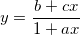 y=\frac{b+cx}{1+ax}
