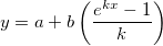 y=a+b\left( \frac{e^{kx}-1}k\right) y=a+b\left( \frac{e^{kx}-1}k\right)