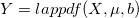 Y = lappdf(X, \mu, b)