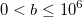 0<b\leq 10^6