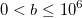 0<b\leq 10^6
