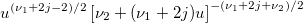 
 u^{(\nu _1+2j-2)/2}\left[ \nu _2+(\nu _1+2j)u\right] ^{-(\nu _1+2j+\nu _2)/2}
