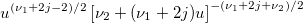 
 u^{(\nu _1+2j-2)/2}\left[ \nu _2+(\nu _1+2j)u\right] ^{-(\nu _1+2j+\nu _2)/2}
