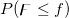 P(\digamma \leq f)