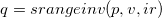 q=srangeinv(p, v, ir)
