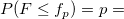 P(F\leq f_p)=p=