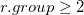  r.group\geq 2