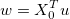 w=X_0^Tu