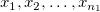 x_1,x_2,\ldots ,x_{n_1}\,\!