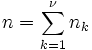 n=\sum_{k=1}^\nu n_k