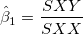 \hat\beta _1=\frac{SXY}{SXX}