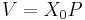 V=X_0P\ 