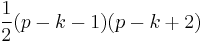 \frac{1}{2}(p-k-1)(p-k+2)