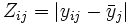 Z_{ij}=|y_{ij}-\bar y_j|