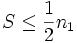 S\leq \frac 12n_1