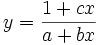 y=\frac{1+cx}{a+bx}