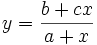 y=\frac{b+cx}{a+x}