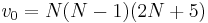 v_0 = N(N-1)(2N+5)\;