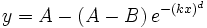  y=A-\left( A-B\right) e^{-\left( kx\right) ^d}