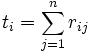 t_i=\sum_{j=1}^n r_{ij}