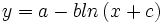 y=a-bln\left( x+c\right) 